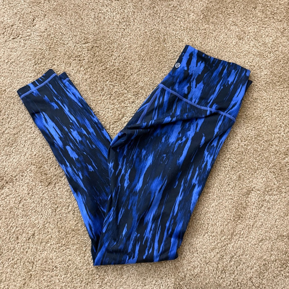 lululemon athletica Blue and Black Leggings